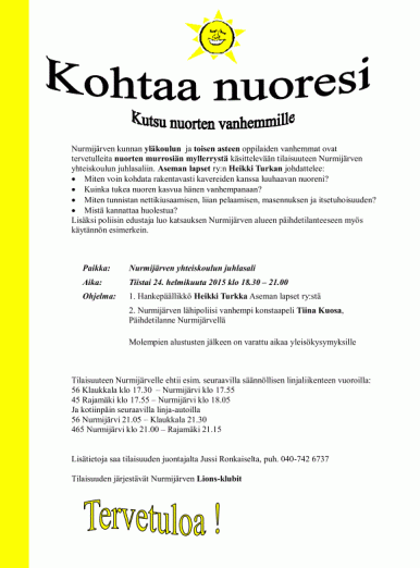 KOHTAA NUORESI 2015 LENNÄKKI